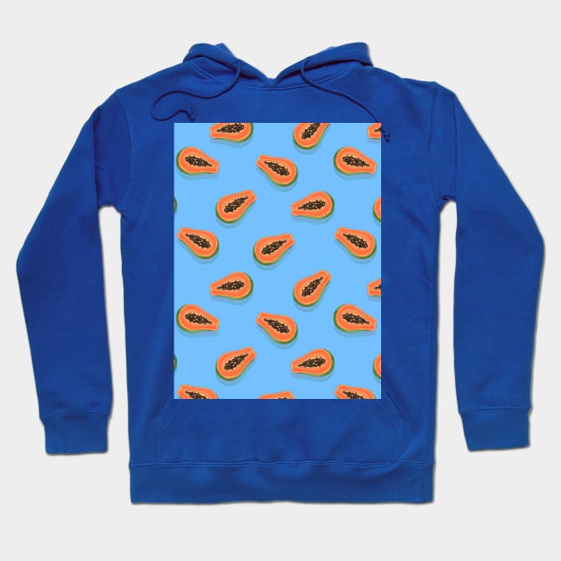 Papaya Pattern Hoodie by okpinsArtDesign